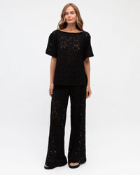 WHITE CLOSET / JENNA LACE TEE / BLACK / TF10936-2