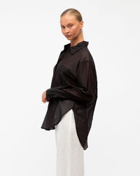 WHITE CLOSET / BLACK SHEER SHIRT / TF10475-16
