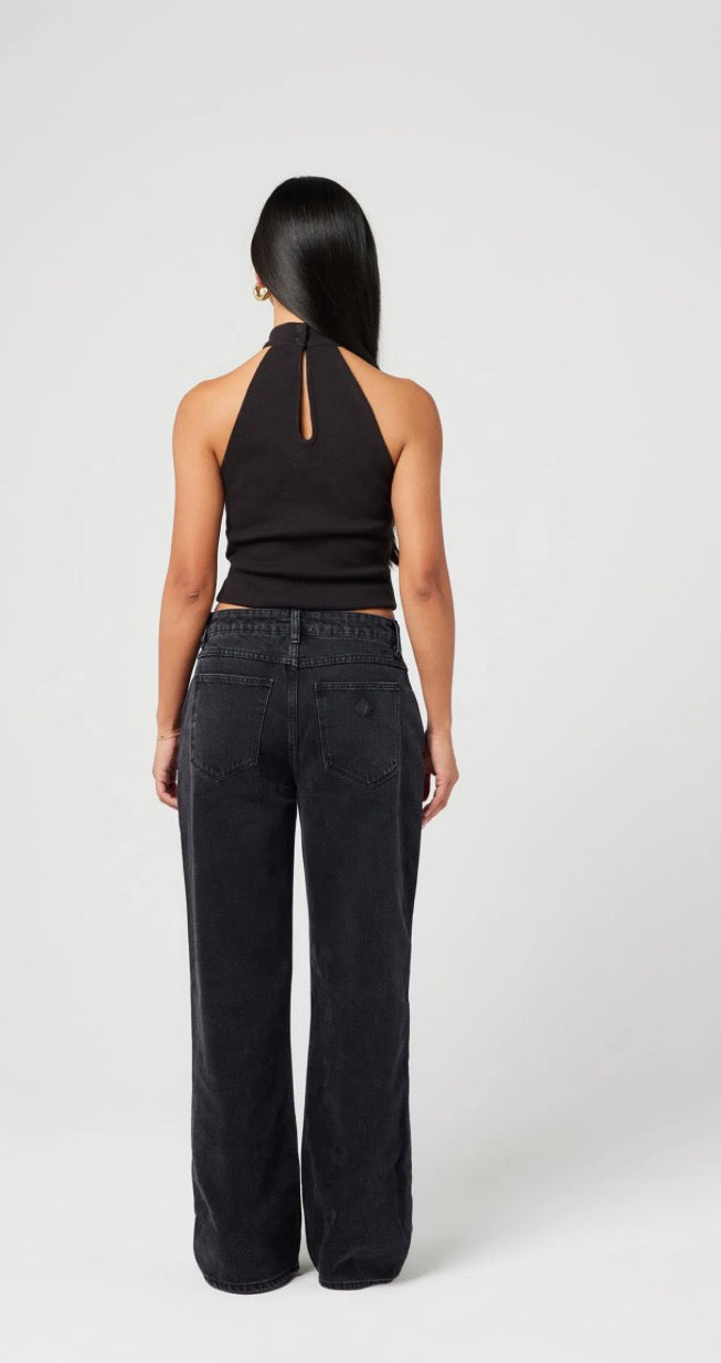 ABRAND / 95 BAGGY PETITE HEIDI / WASHED BLACK / A43J80