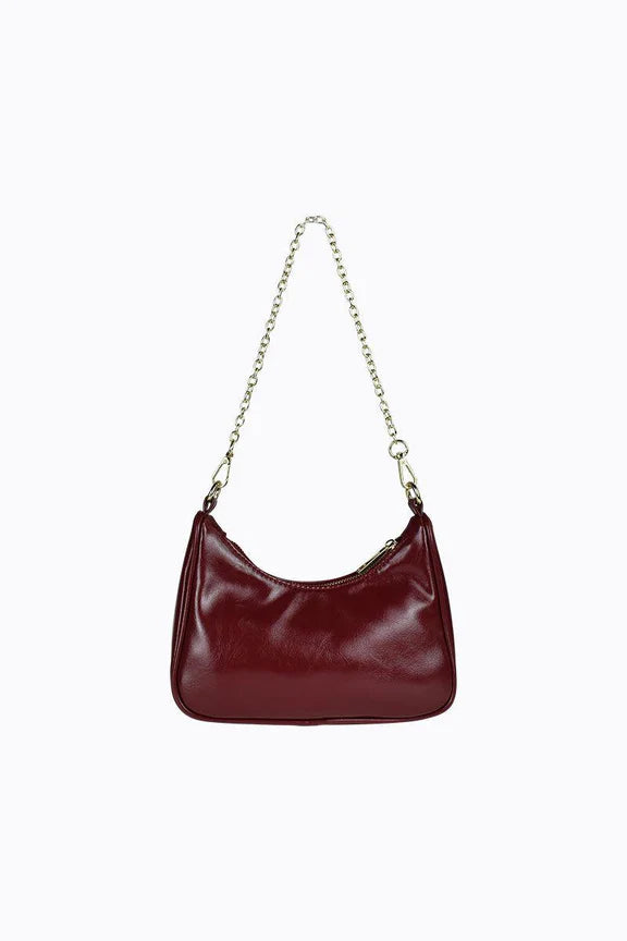 PETA+ JAIN / ENVY CROSSBODY WITH CHAIN / CHERRY CRINKLE/ GOLD