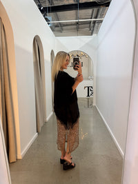 BY FRANKIE / SEQUINS KNIT SKIRT / CHOCOLATE / 163