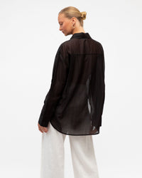 WHITE CLOSET / BLACK SHEER SHIRT / TF10475-16