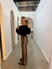 BY FRANKIE / CHOCOLATE- BLACK RACER PANTS / 987-1