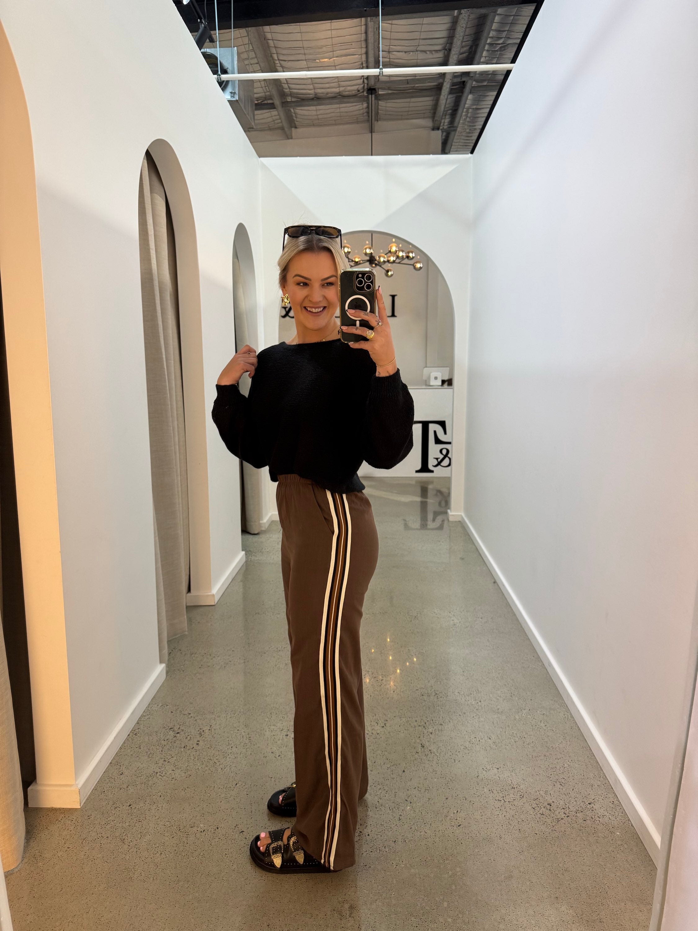 BY FRANKIE / CHOCOLATE- BLACK RACER PANTS / 987-1