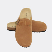 HUMAN / LARA SLIDE / TAN  SUEDE