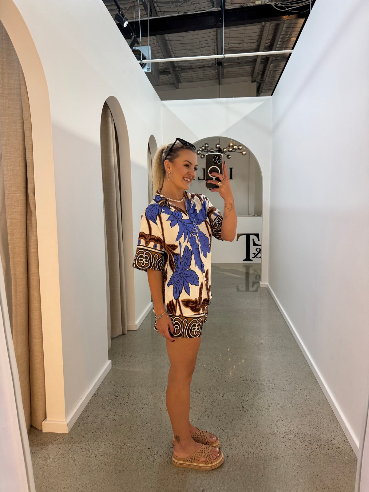 BY FRANKIE / BLUE - CHOC PALM SHIRT / 10-6