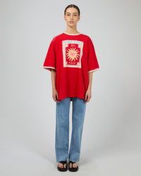 ALL ABOUT EVE / POSTCARDS OVERSIZED TEE RED / 6469032