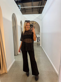 BY FRANKIE / BLACK OVERSIZED SEQUIN TOP / 231-11