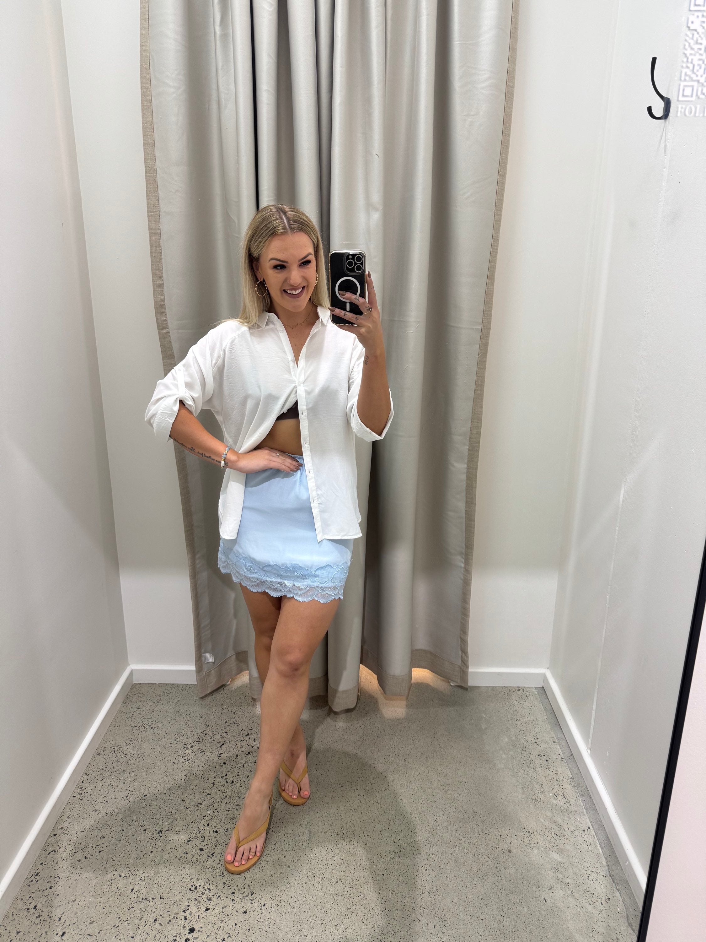 BY FRANKIE / CUPRO PALE BLUE SKIRT / 585-5