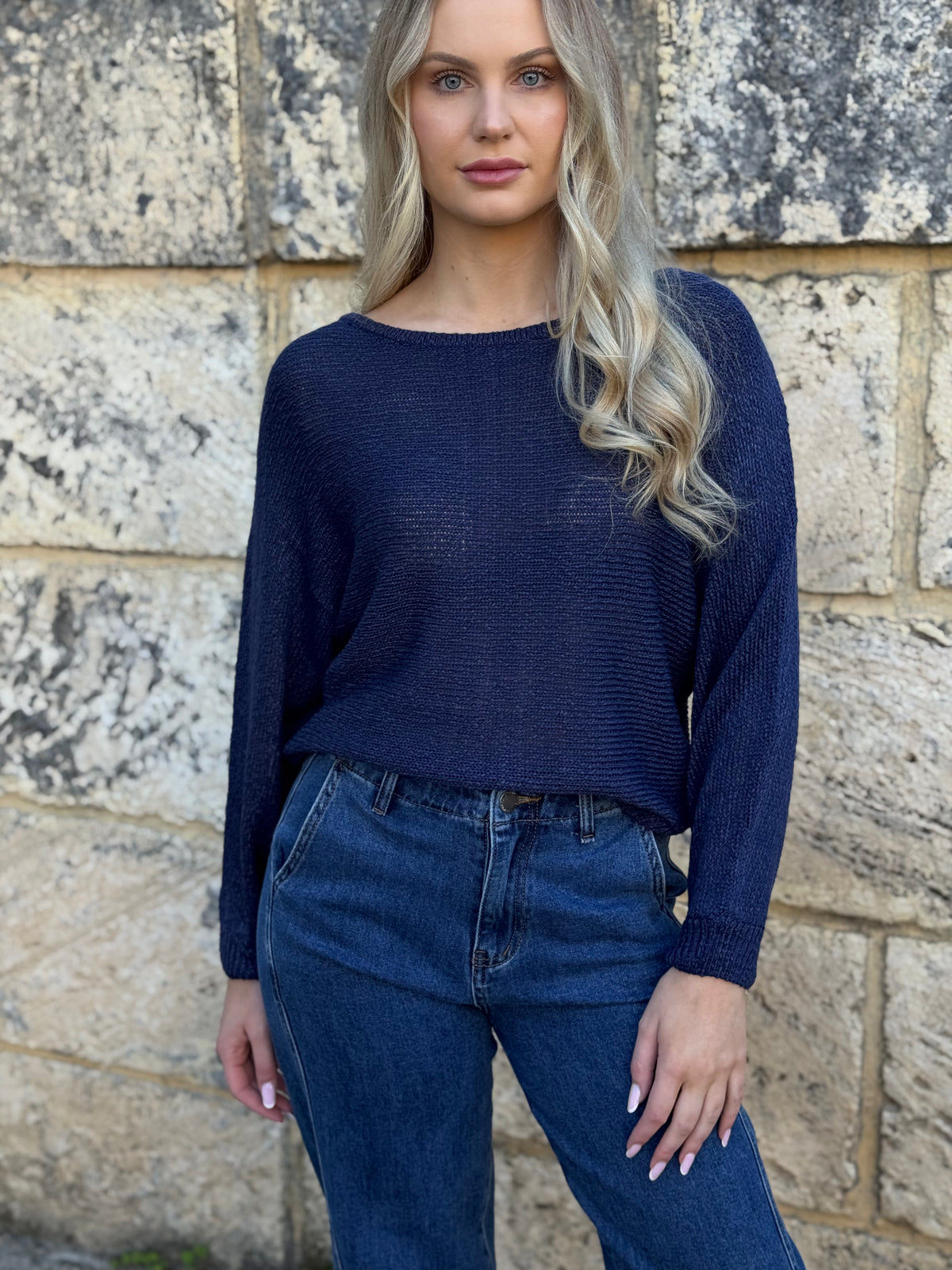 MOST / TAPE BOAT KNIT JUMPER / NAVY / PR16516