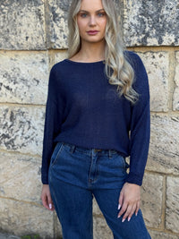 MOST / TAPE BOAT KNIT JUMPER / NAVY / PR16516