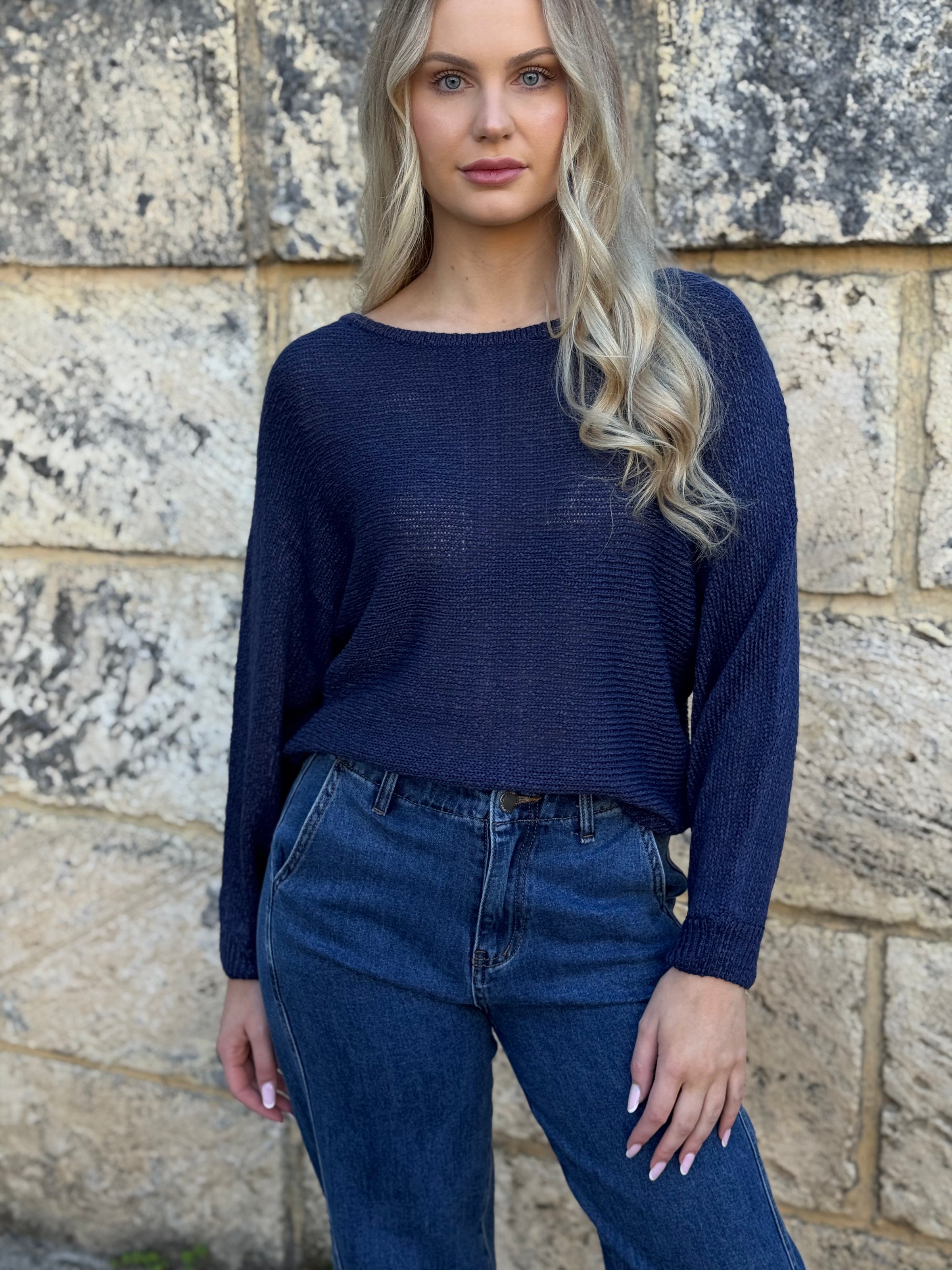 MOST / TAPE BOAT KNIT JUMPER / NAVY / PR16516