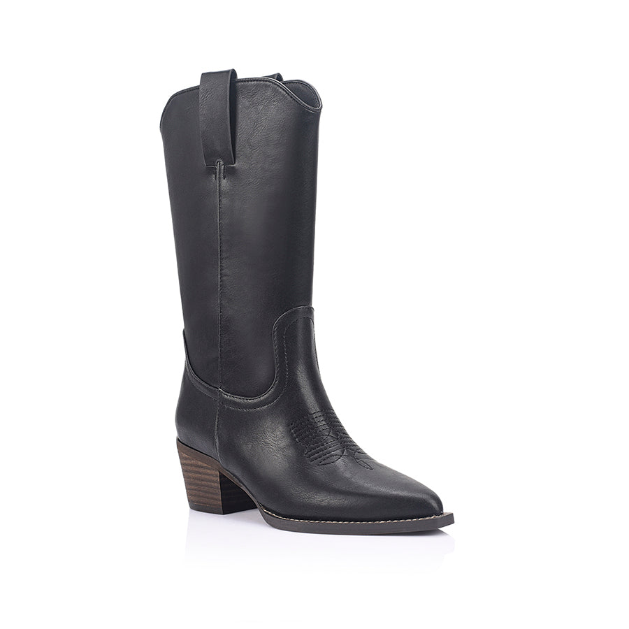 VERALI / BENNY WESTERN BOOT / BLACK DISTRESSED