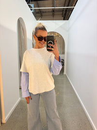 BY FRANKIE / GREY STRIPPED TEE / 202617
