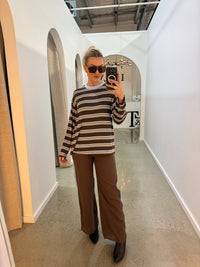 BY FRANKIE / CHOCOLATE - BLUE STRIPE PANT / 981-1