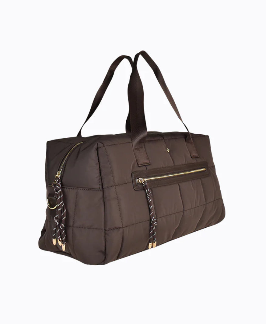 PETE+ JAIN / LITA PADDED OVERNIGHT BAG / CHOC