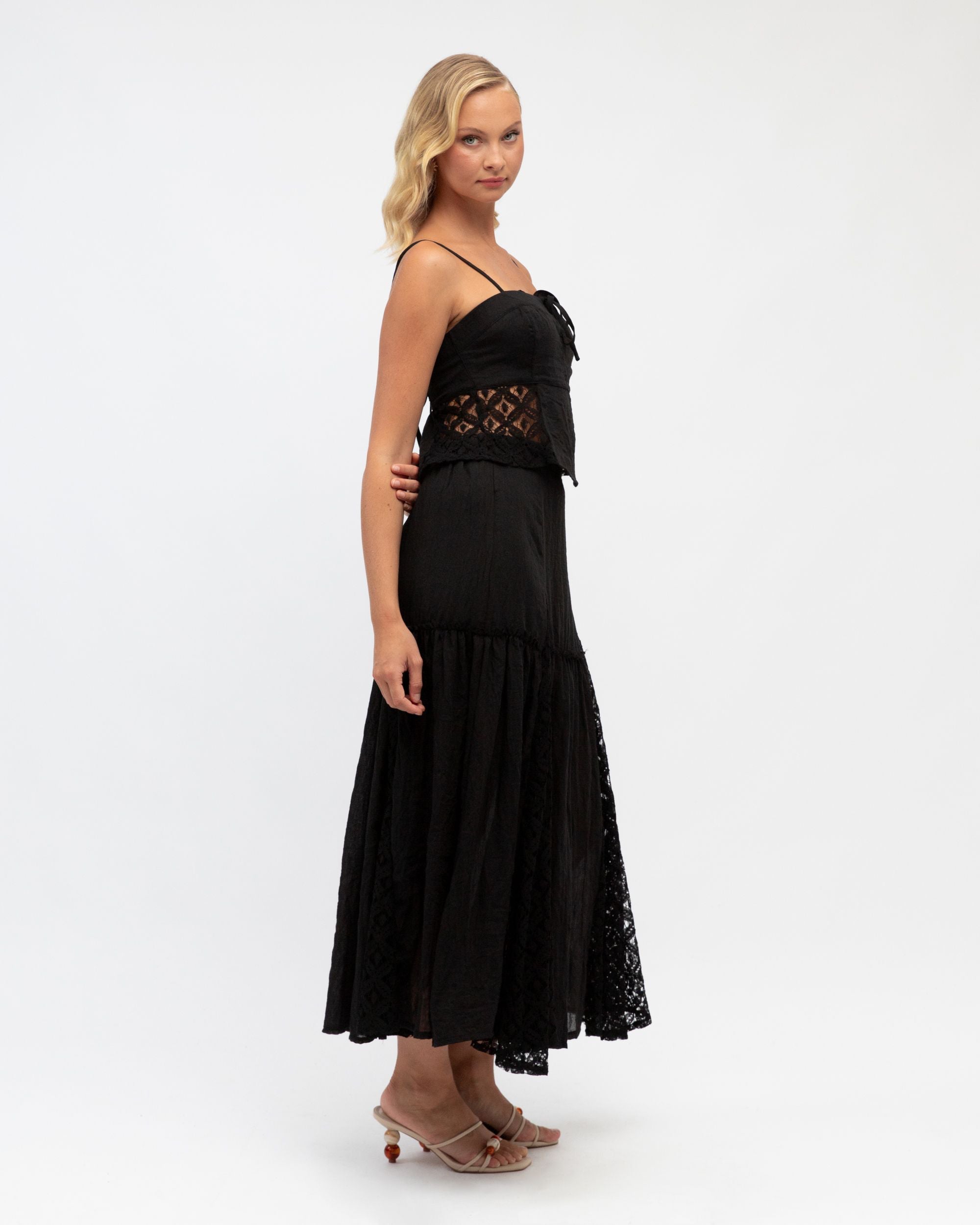PAPER HEART / INDIANNA LACE INSERT BLACK TOP / PH13201