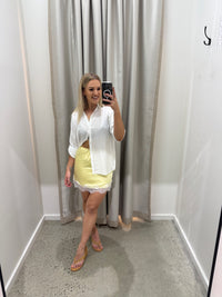 BY FRANKIE / LEMON CUPRO WHITE LACE TRIM SKIRT / 48-2