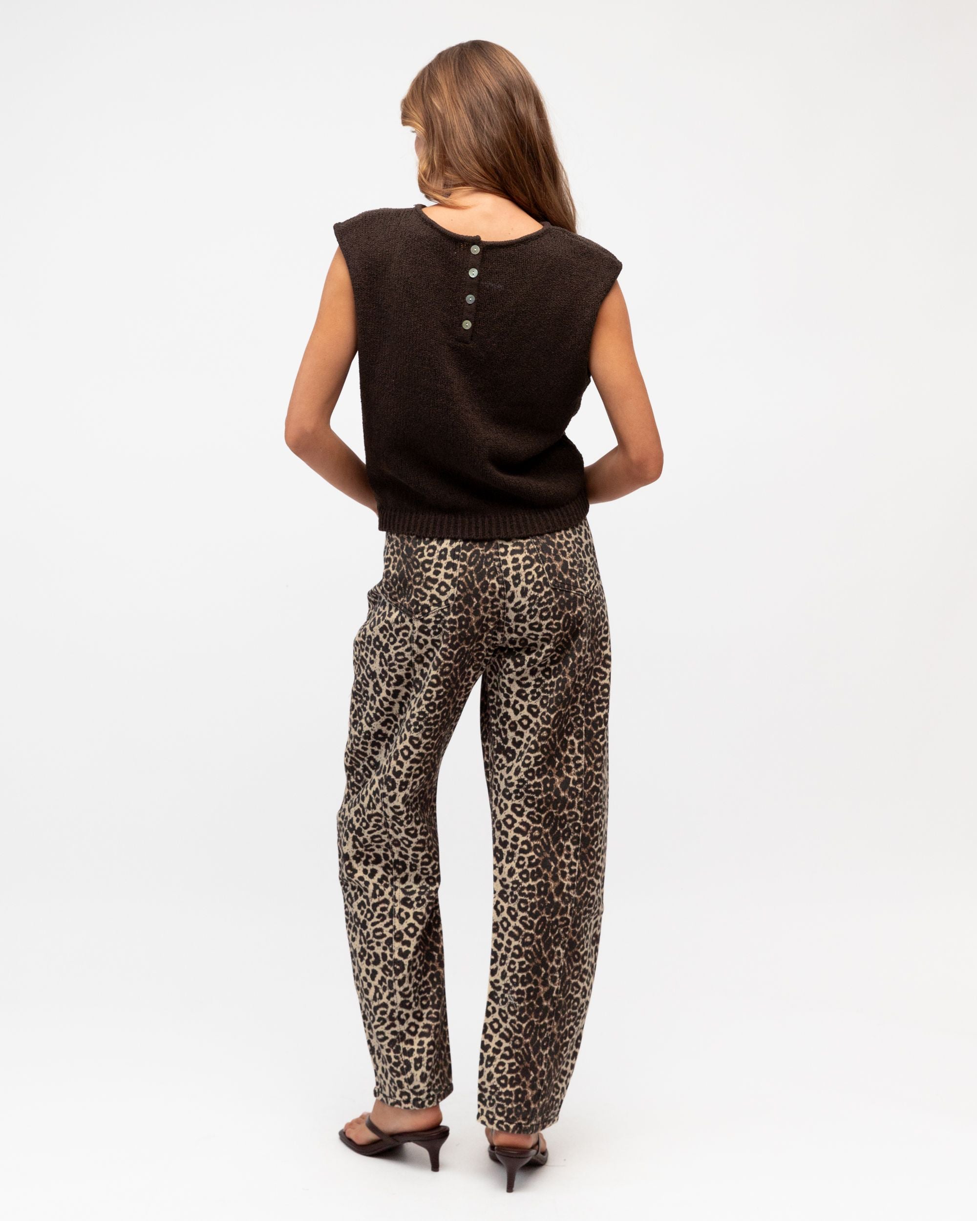 EBBY & I / LEOPARD BARREL JEANS / VV11825-1