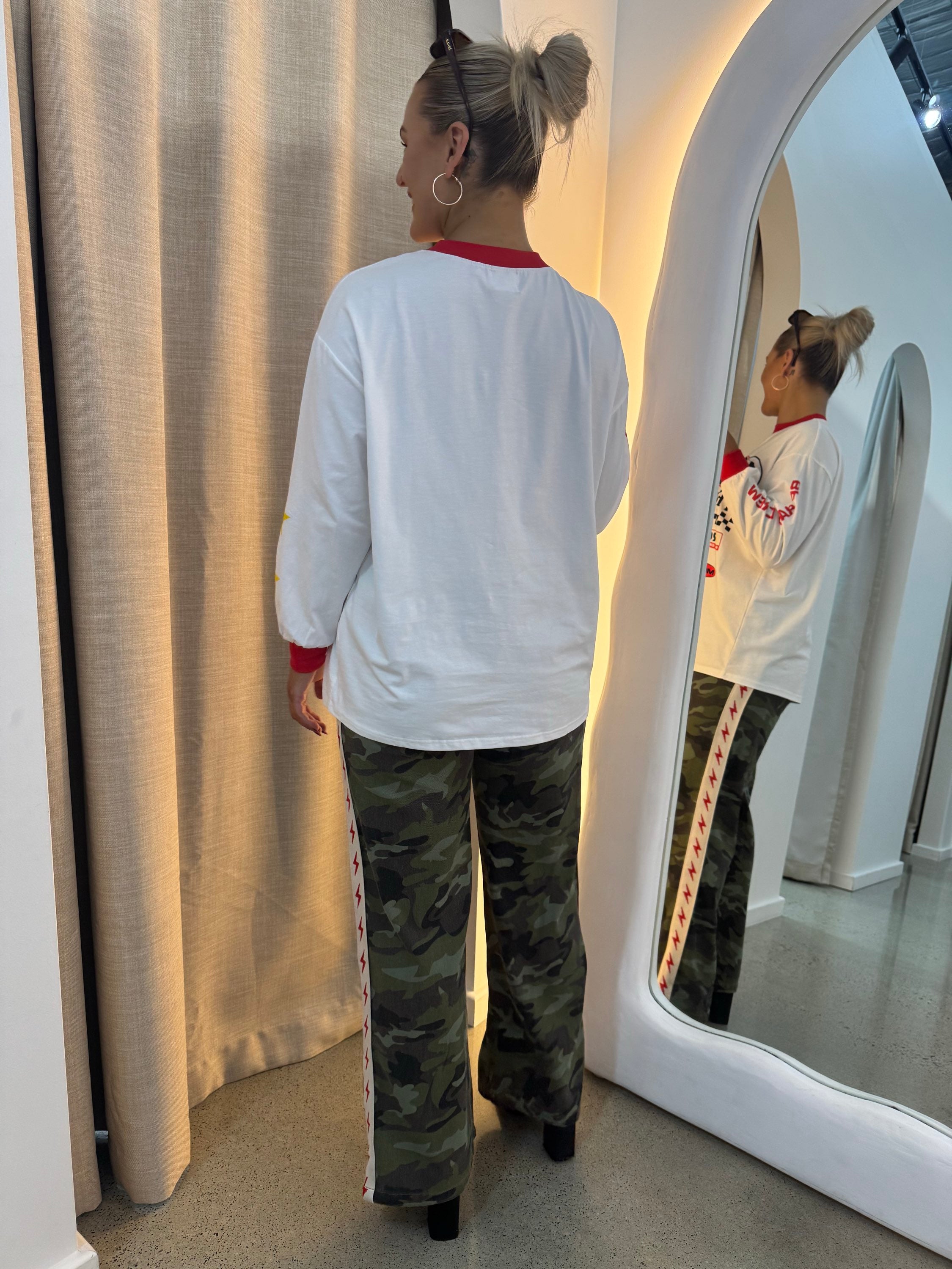 BY FRANKIE / WHITE MOTO LS TEE / 789-2