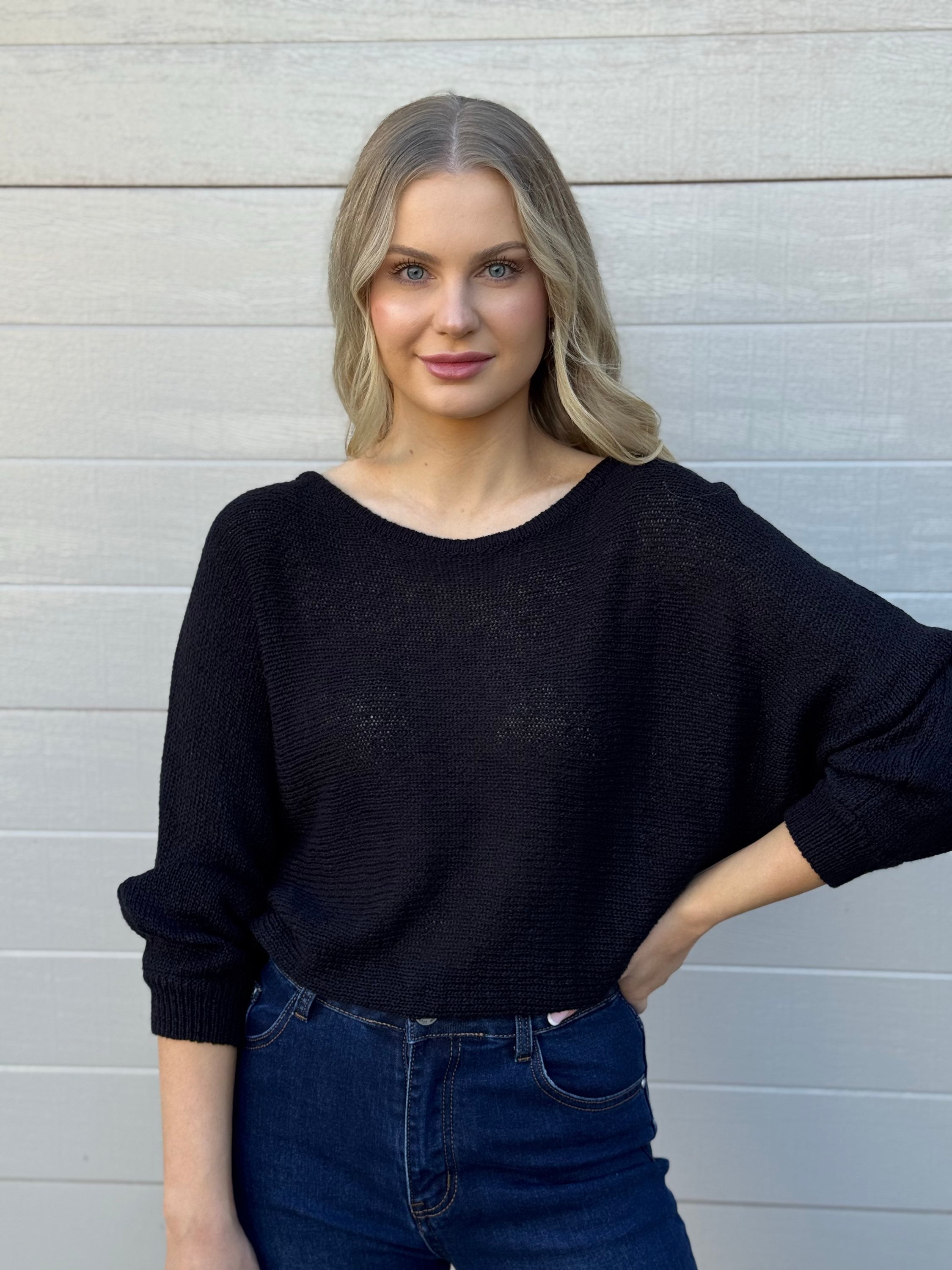 MOST / TAPE BOAT KNIT JUMPER / BLACK / PR16516