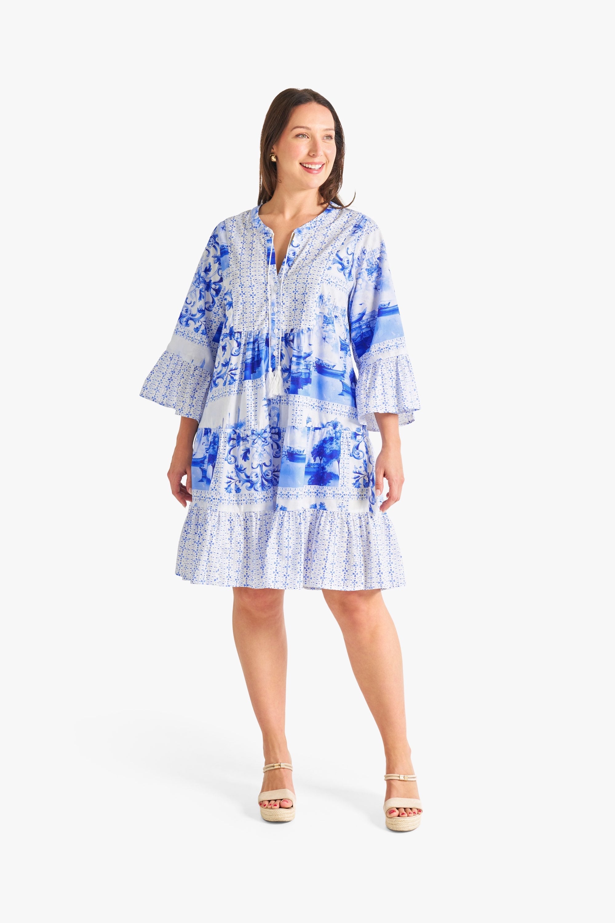 Coastal Blue Knee Length Dress