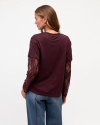 PAPER HEART / LACED UP TEE / PLUM / PH14197