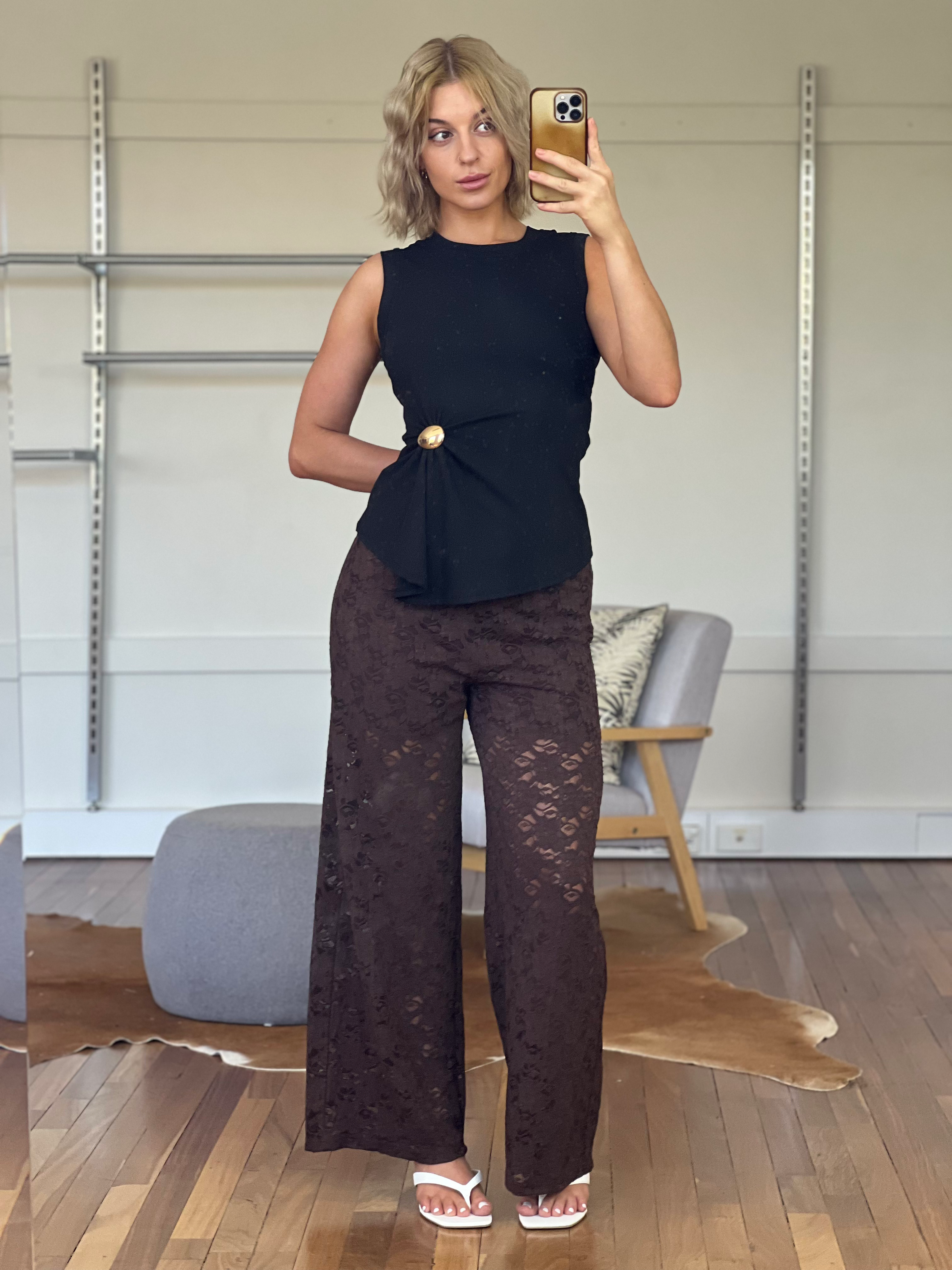 WHITE CLOSET / HOLLYS LACE PANT / CHOCOLATE/ TF11179