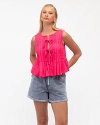 PAPER HEART / PLEAT TO PERFECTION TOP / HOT PINK / PH11919