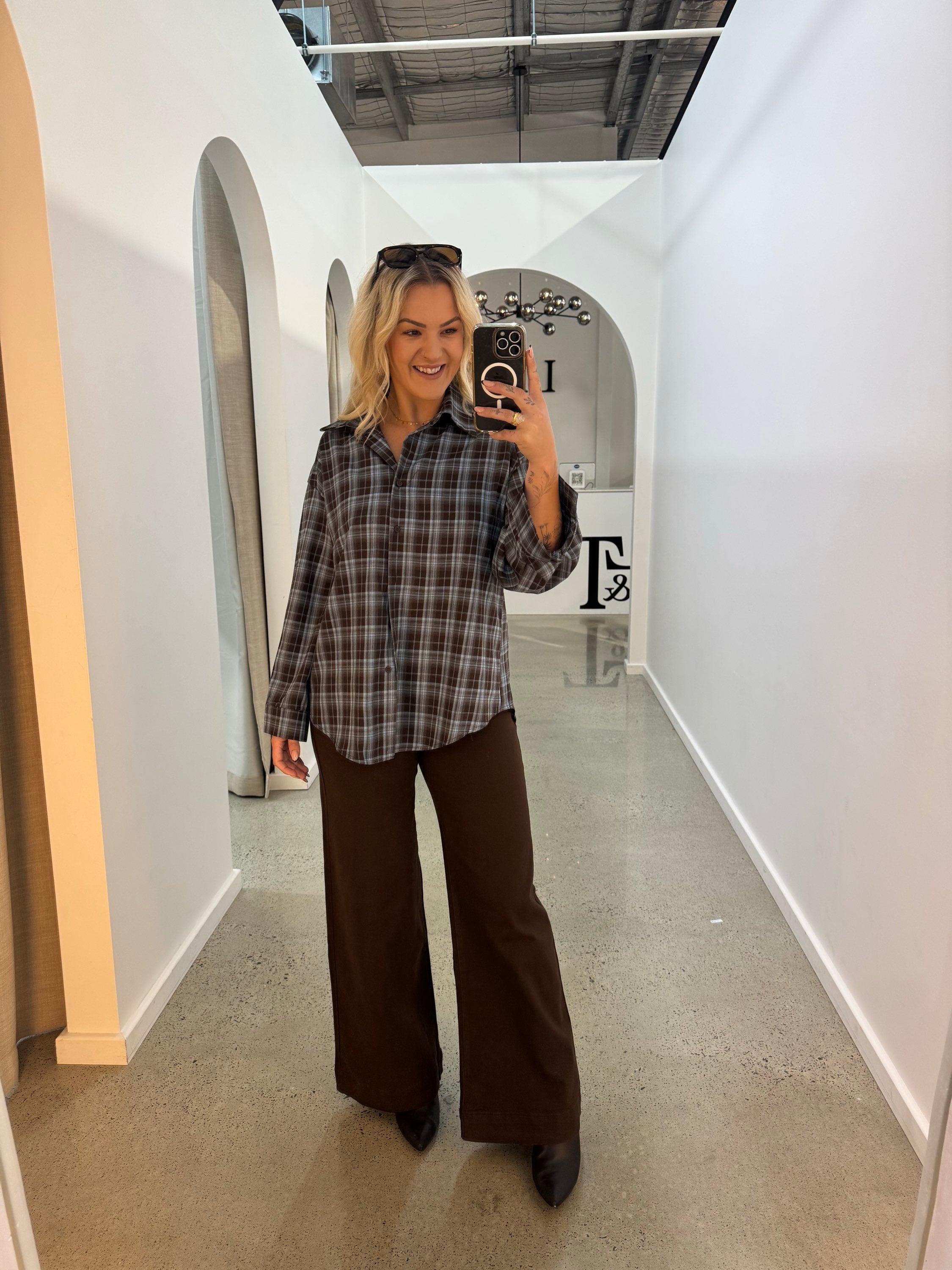 BY FRANKIE / BLUE PLAID SHIRT / 202619-3