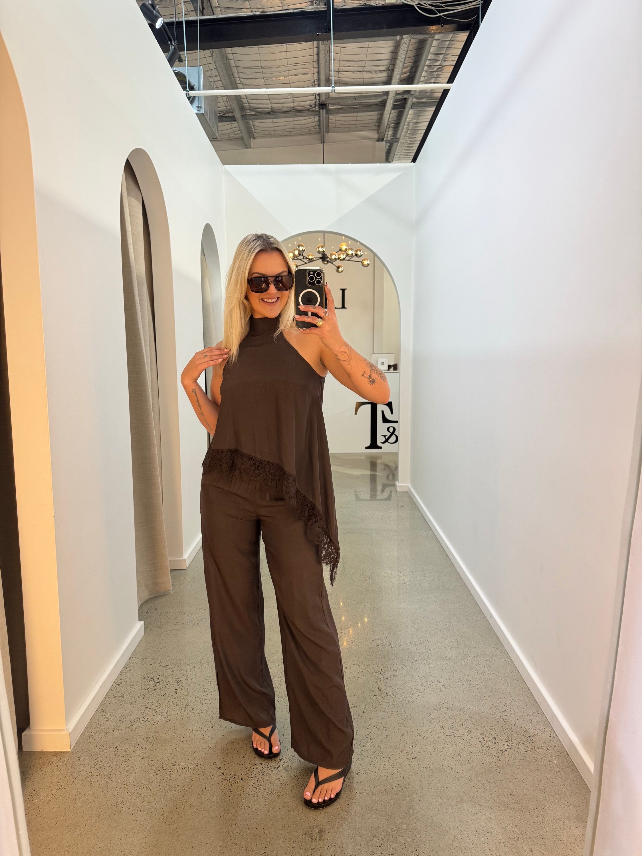 BY FRANKIE / MOCHA CUPRO PANTS  / 202613-2
