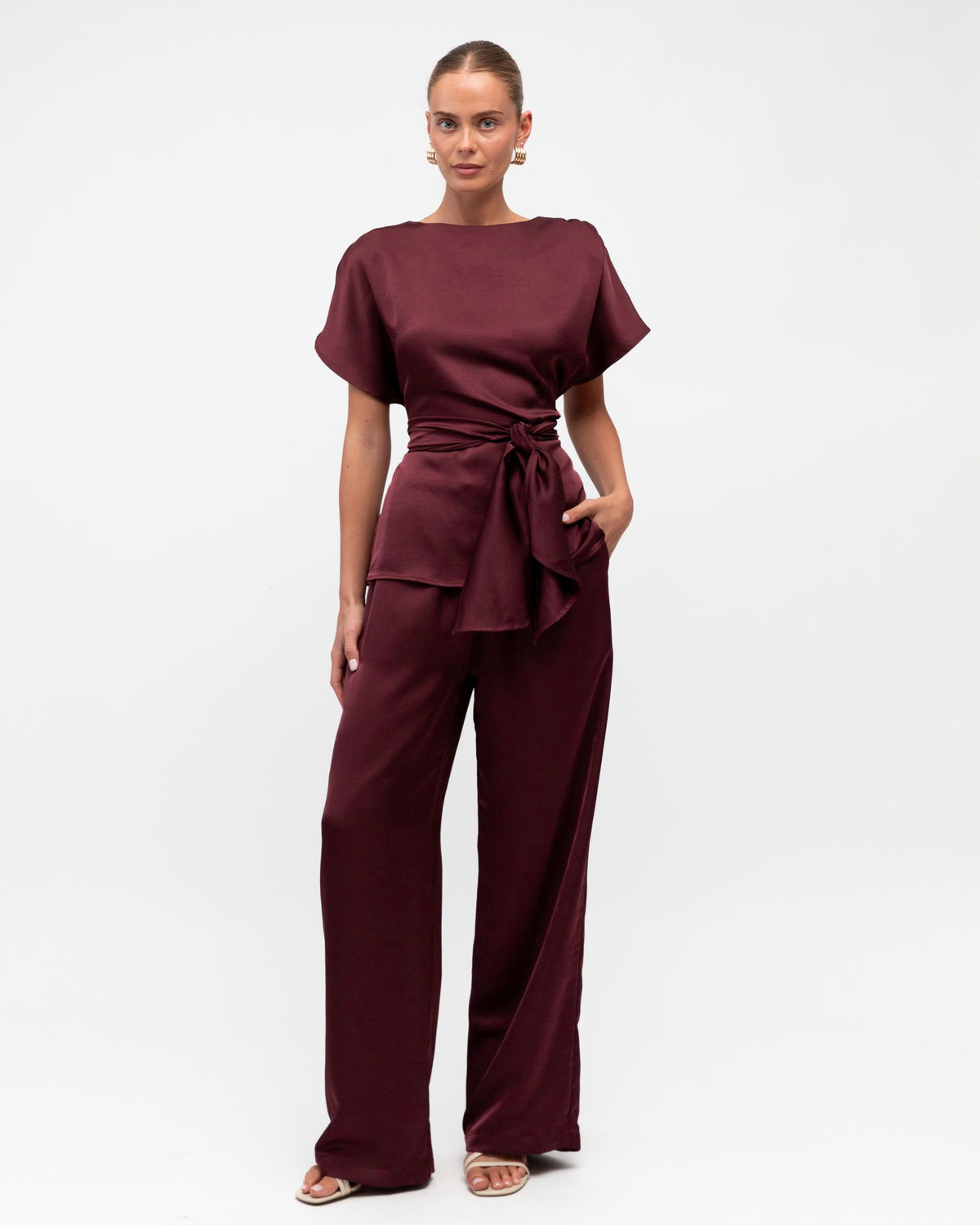 WHITE CLOSET / TAYLOR PANTS / WINE  / TF11740