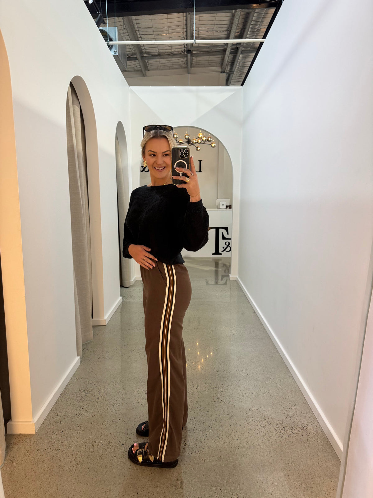 BY FRANKIE / CHOCOLATE- BLACK RACER PANTS / 987-1