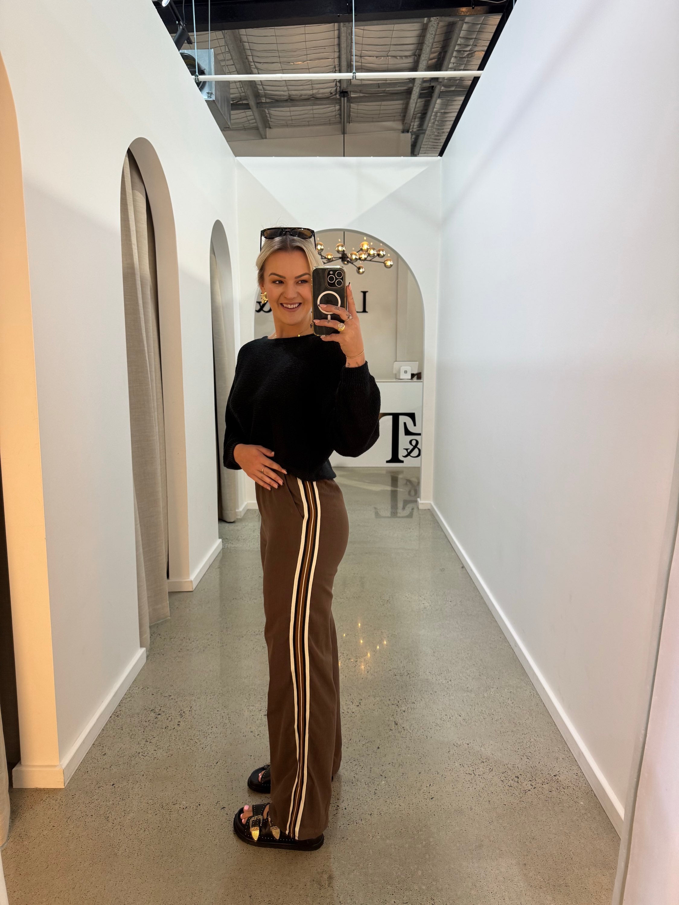 BY FRANKIE / CHOCOLATE- BLACK RACER PANTS / 987-1
