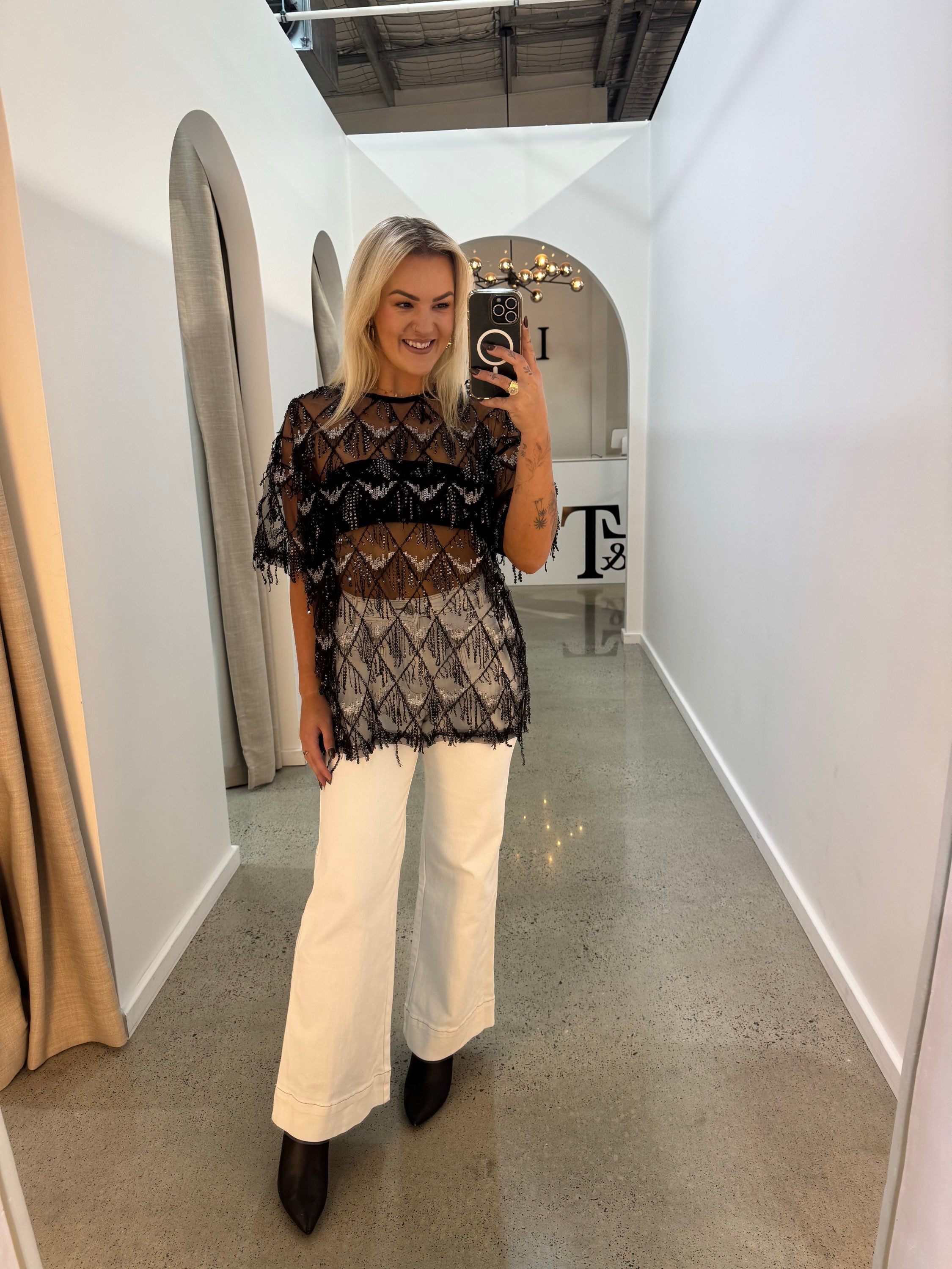 BY FRANKIE / BLACK OVERSIZED TASSEL SEQUIN / 231-14