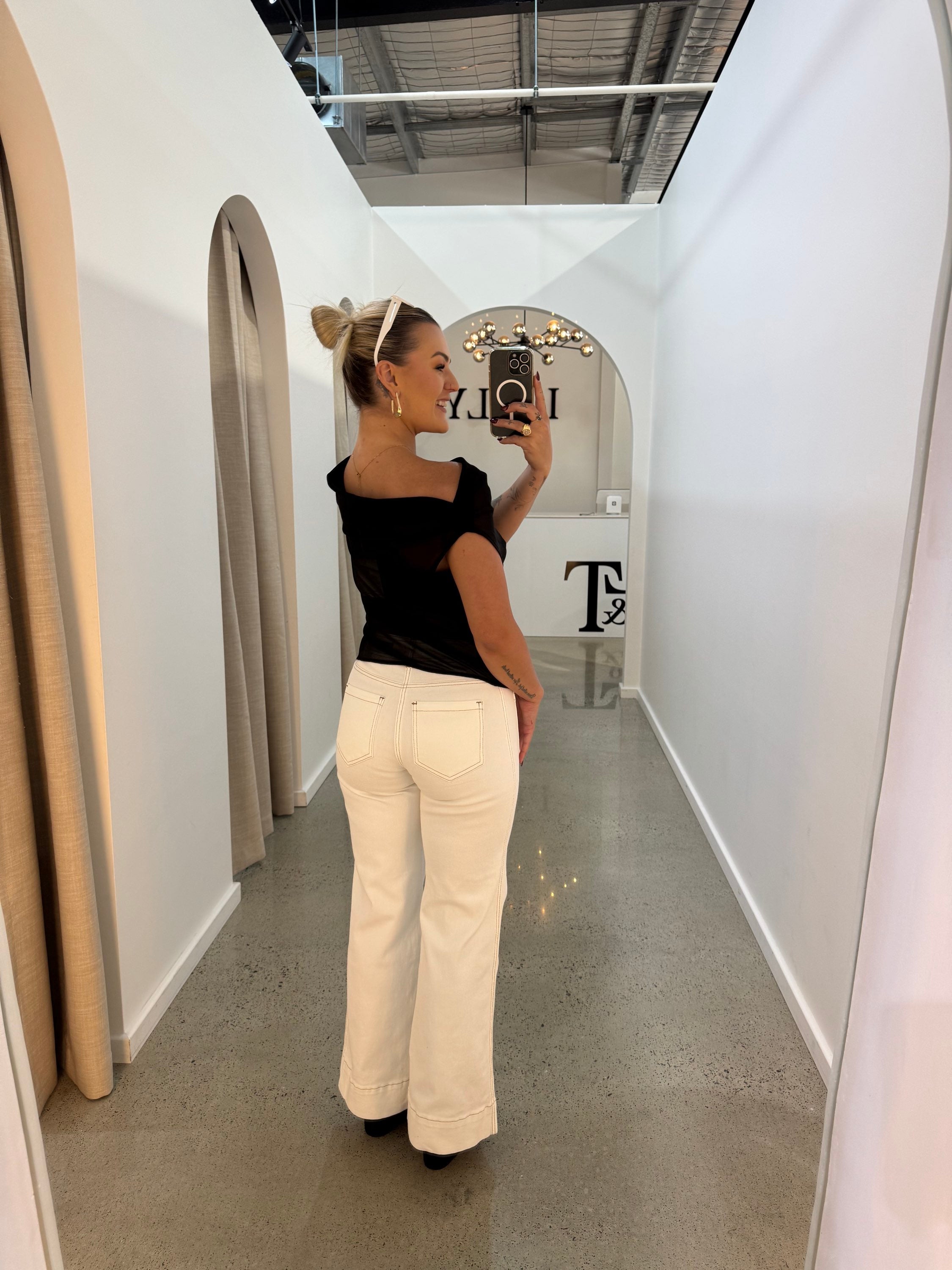 BY FRANKIE / BLACK SHEER OFF SHOULDER / 718
