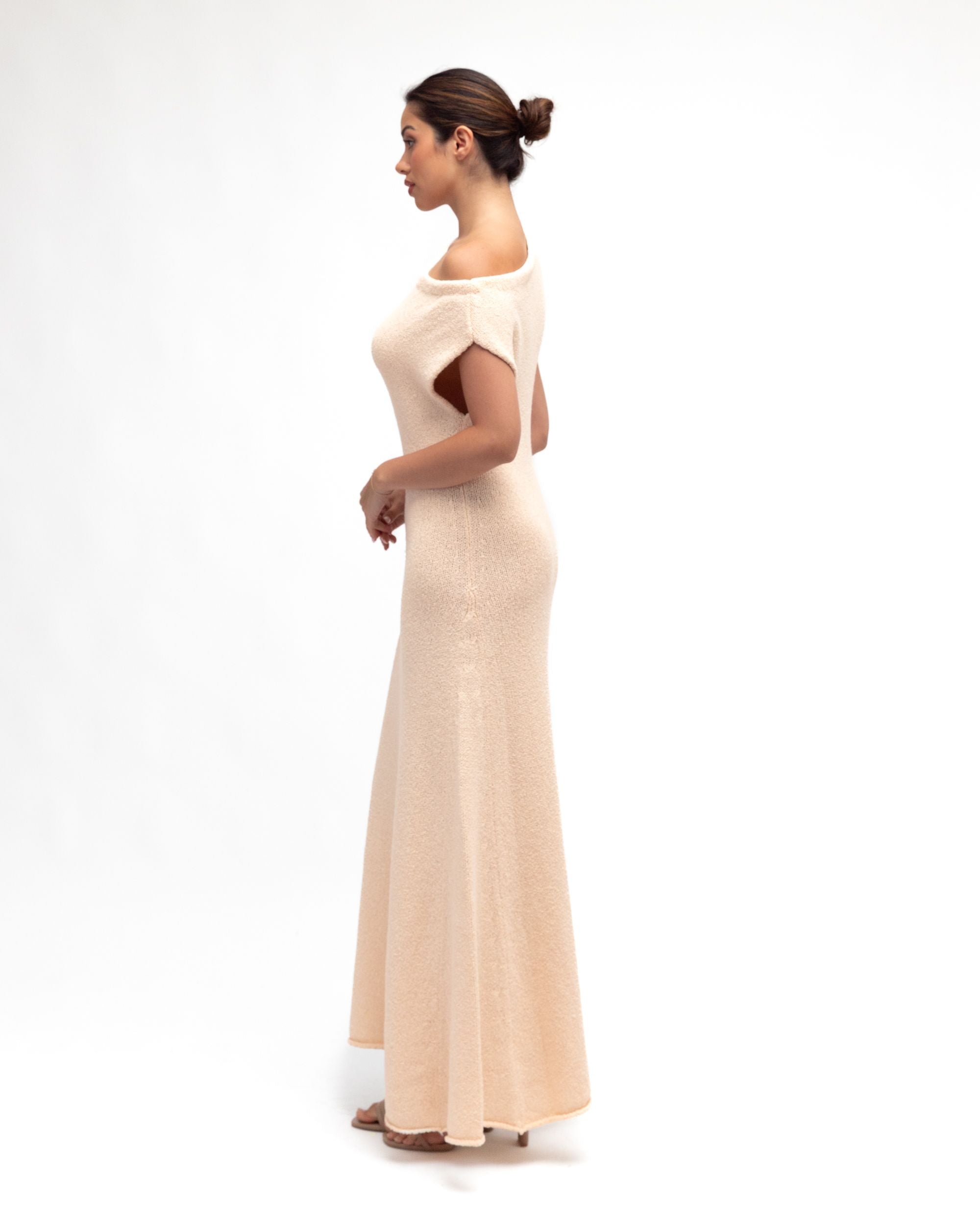 WHITE CLOSET / BOUNCE KNIT DRESS / NATURAL / TF11011