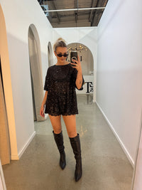 BY FRANKIE / BLACK SEQUINS TOP / 231-17
