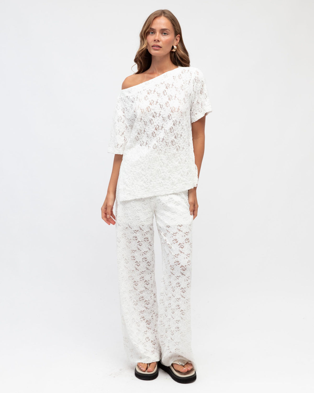 WHITE CLOSET / JENNA LACE TEE / IVORY/ TF10936-2