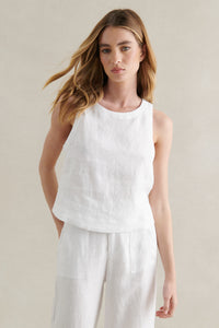 LITTLE LIES / JUDE LINEN TOP / WHITE