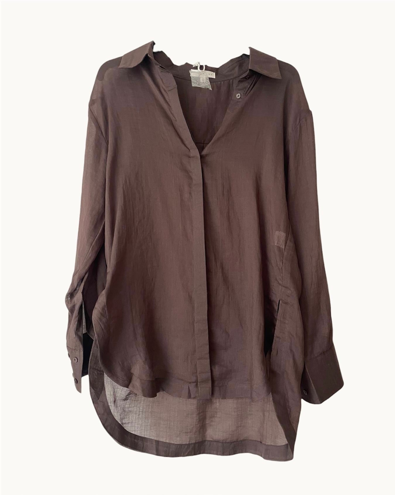 LITTLE LIES / CELINE SHIRT / CHOCOLATE / R25122302