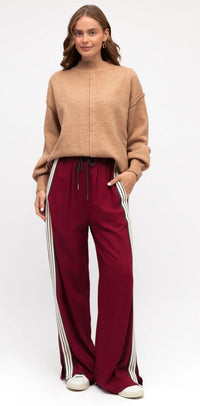 LABEL OF LOVE / STRIPPED PANTS / MAROON / LOL21654-2