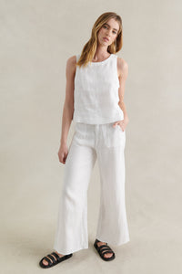 LITTLE LIES / JUDE LINEN TOP / WHITE