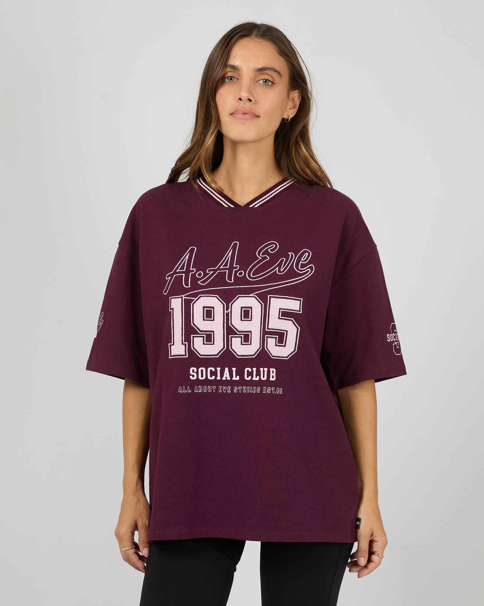 ALL ABOUT EVE / NINETY FIVE V-NECK TEE / WINE / 6477134