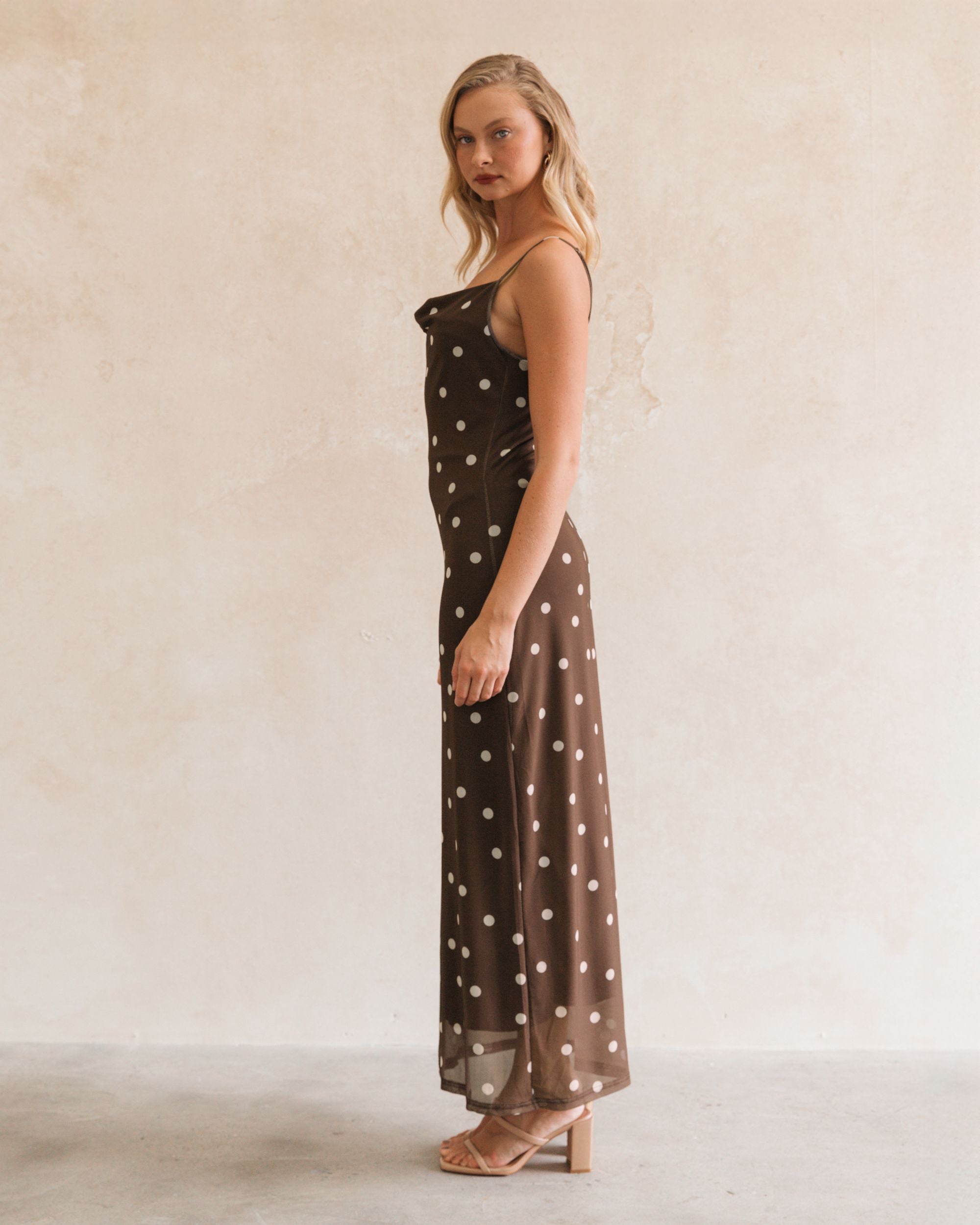 WHITE CLOSET / JOY MESH MAXI DRESS / TFE10434-1