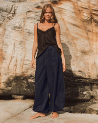 EBBY & I / HAREM INDIGO DENIM PANTS / VV11772