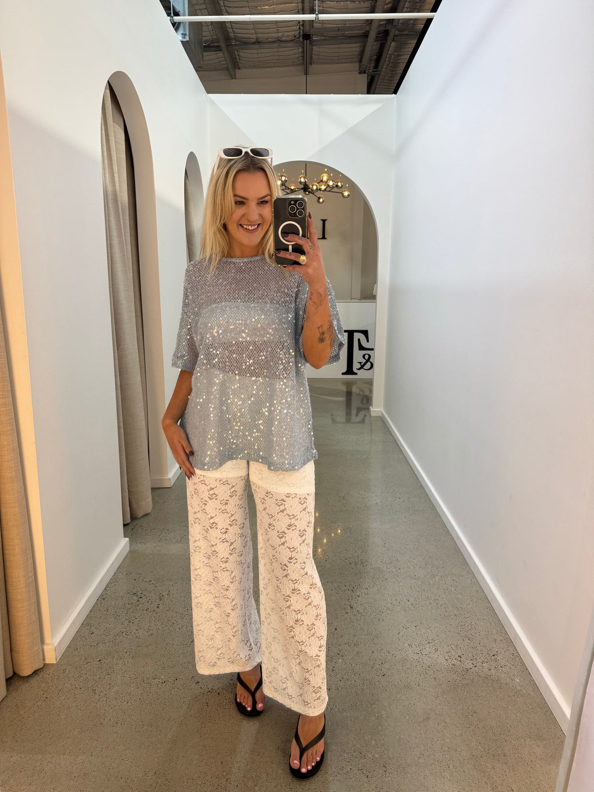 BY FRANKIE / BABY BLUE SEQUINS TEE / 231-18