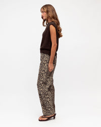 EBBY & I / LEOPARD BARREL JEANS / VV11825-1