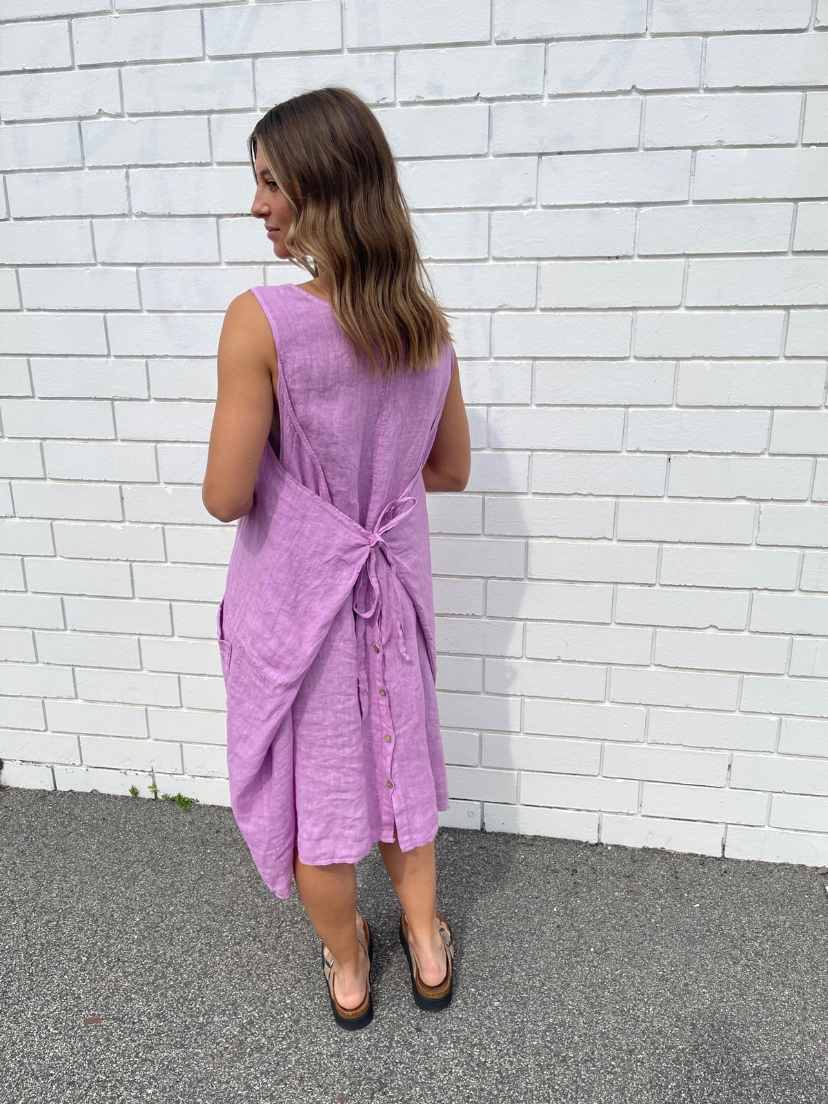 WAF ITALIAN LINEN DRESS / LILAC