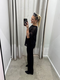 BY FRANKIE / BLACK SEQUINS TOP / 985-3